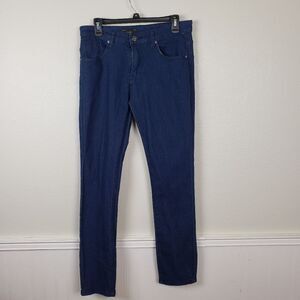 Men's Six Lincoln Slim Fit Blue Dark Stretchy Denim Jeans Size 32/32